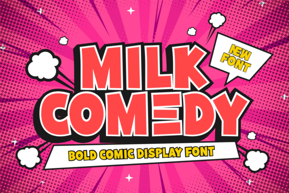 Milk Comedy: A Bold Comic Display Font for Playful Editorial Design